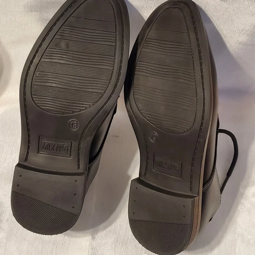 Mix No. 6 Buckley Kids Black Lace Up Dress Shoes Plain Toe Size 13M 8726036